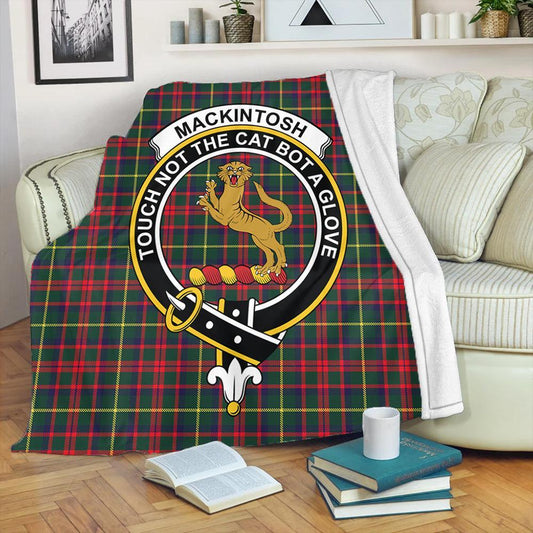 MacKintosh Hunting Modern Tartan Crest Premium Blanket