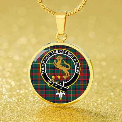 MacKintosh Hunting Modern Tartan Crest Circle Necklace