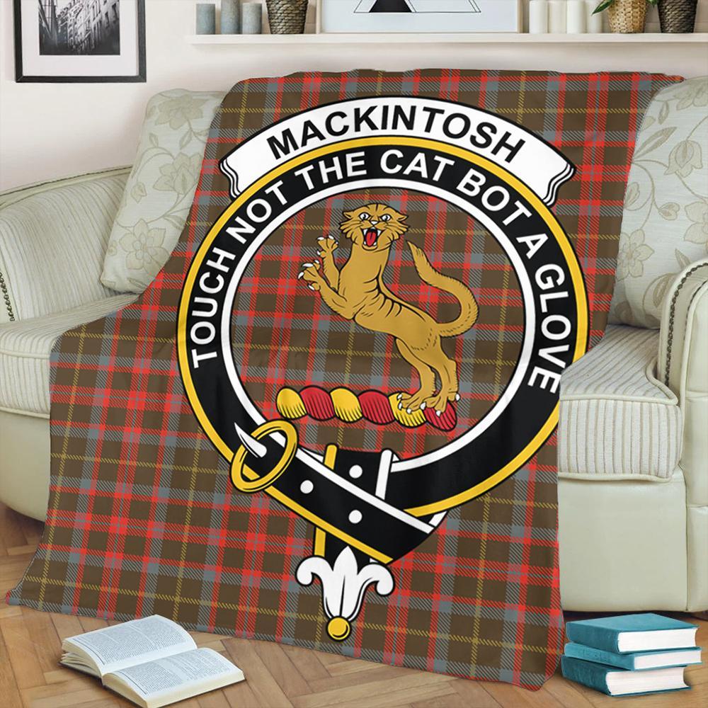 MacKintosh Hunting Weathered Tartan Crest Premium Blanket