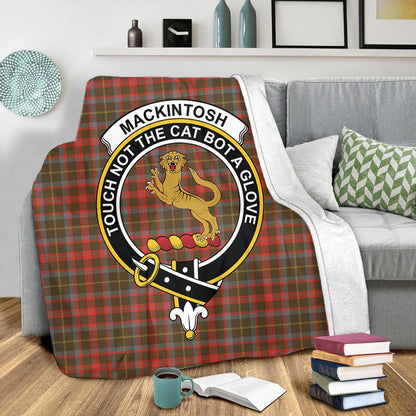 MacKintosh Hunting Weathered Tartan Crest Premium Blanket