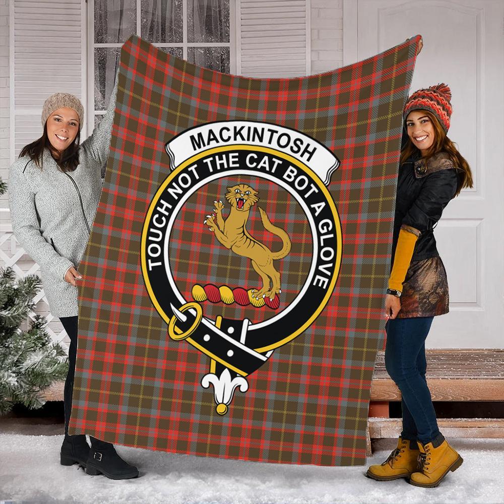 MacKintosh Hunting Weathered Tartan Crest Premium Blanket