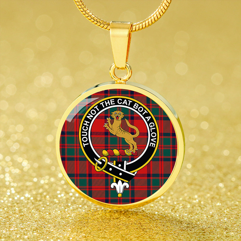 MacKintosh Modern Tartan Crest Circle Necklace