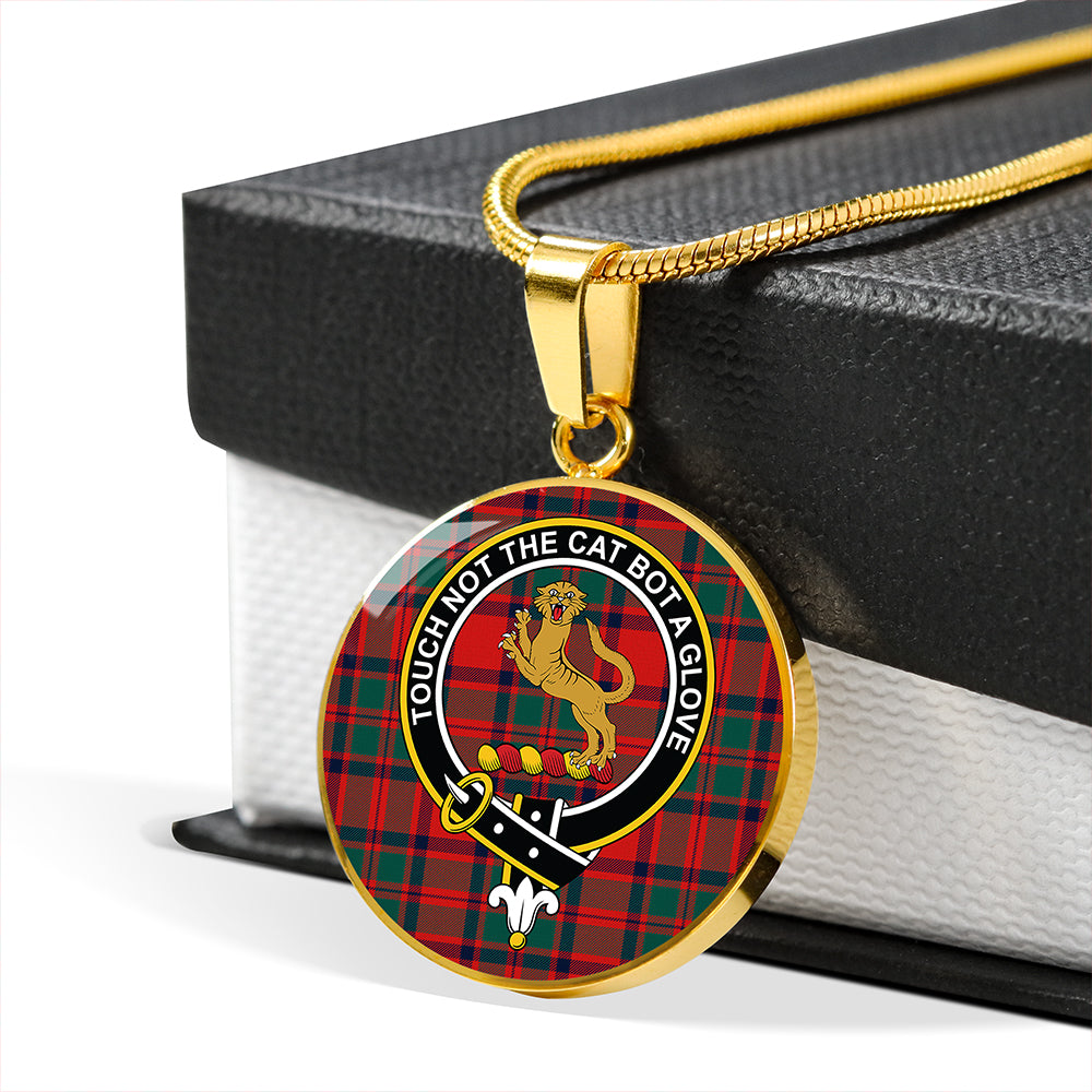 MacKintosh Modern Tartan Crest Circle Necklace