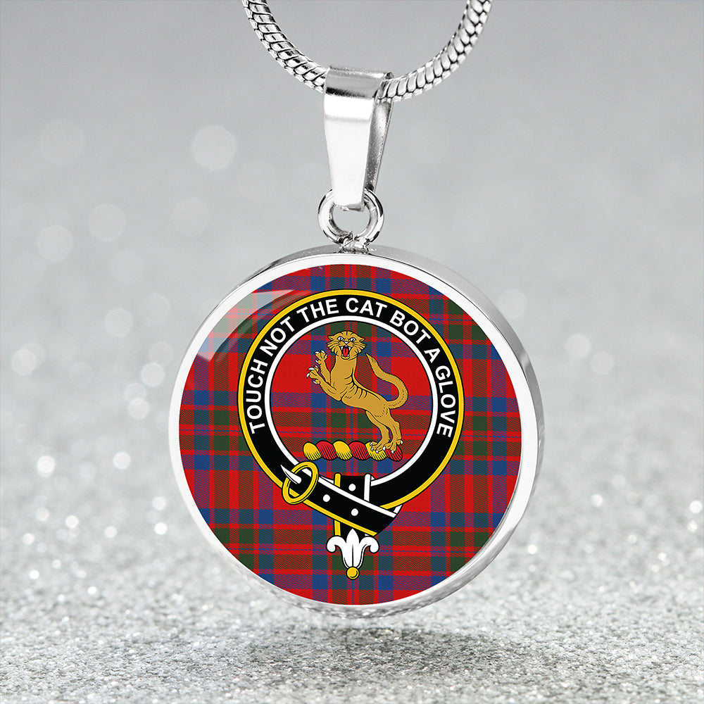 MacKintosh Plaid Modern Tartan Crest Circle Necklace