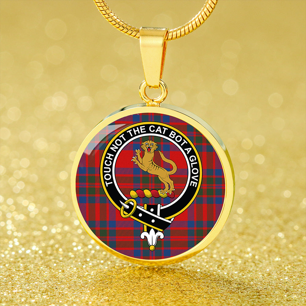 MacKintosh Plaid Modern Tartan Crest Circle Necklace