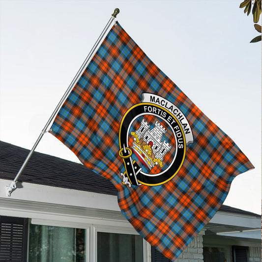 MacLachlan Ancient Tartan Classic Crest House Flag