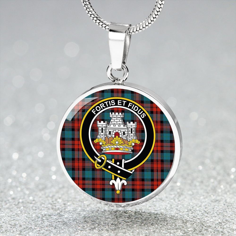 MacLachlan Ancient Tartan Crest Circle Necklace