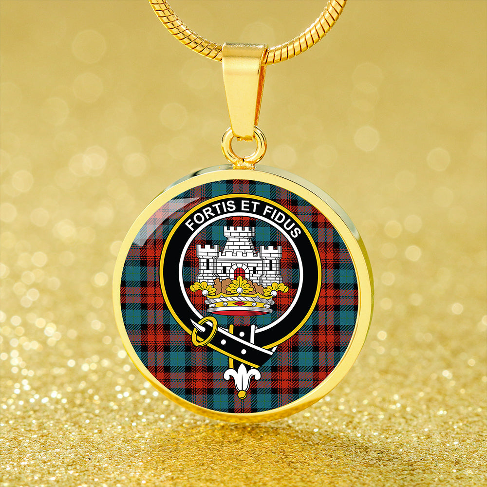 MacLachlan Ancient Tartan Crest Circle Necklace
