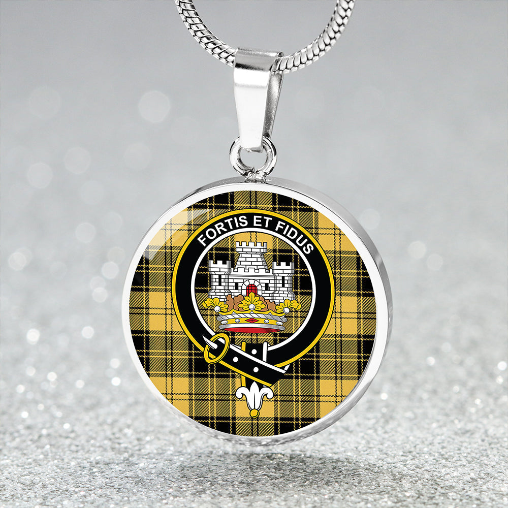 MacLachlan Chief's Dress Ancient Tartan Crest Circle Necklace