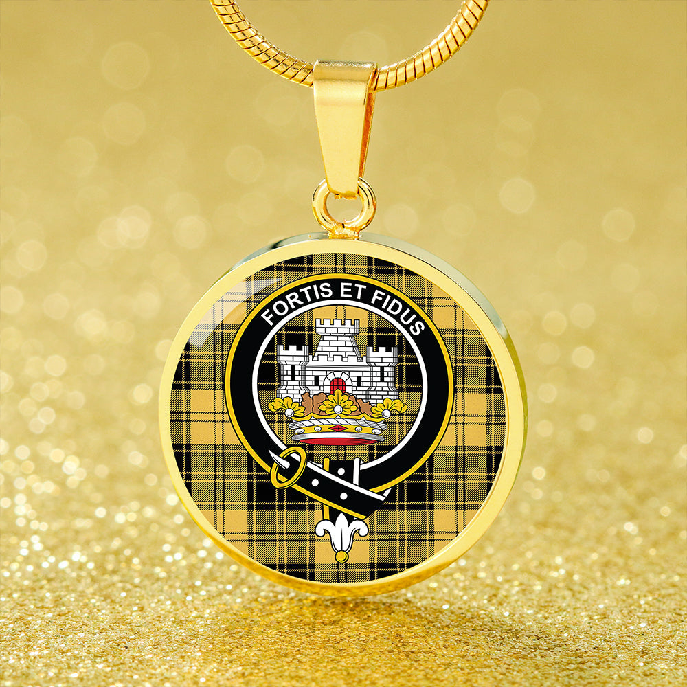 MacLachlan Chief's Dress Ancient Tartan Crest Circle Necklace