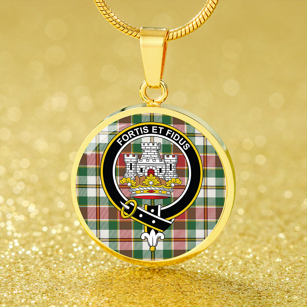 MacLachlan Dress Ancient Tartan Crest Circle Necklace