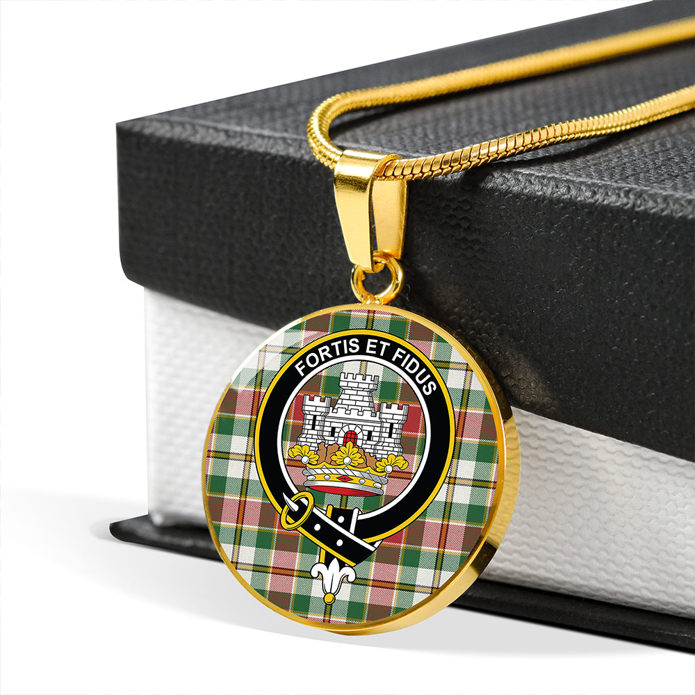 MacLachlan Dress Ancient Tartan Crest Circle Necklace