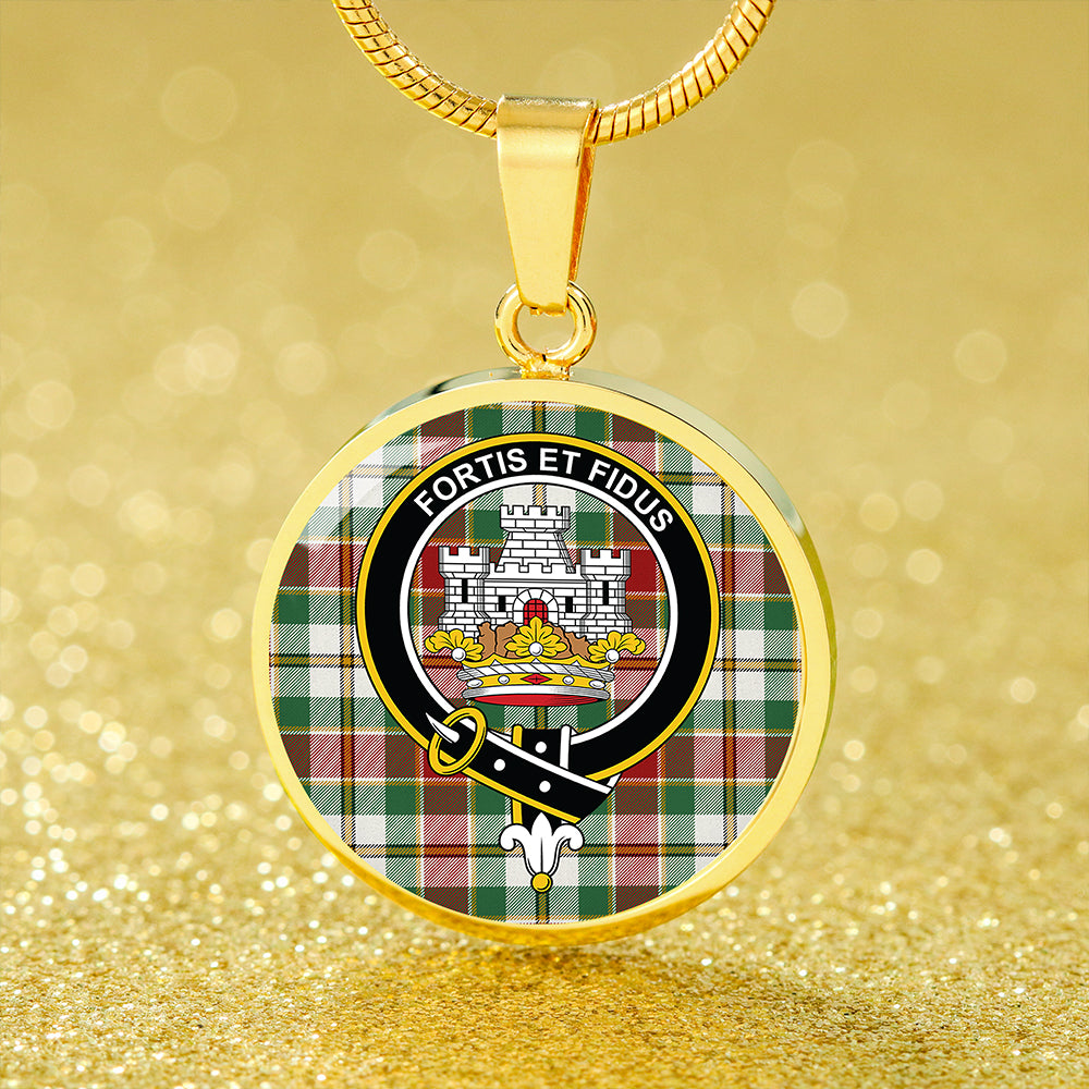 MacLachlan Dress Modern Tartan Crest Circle Necklace