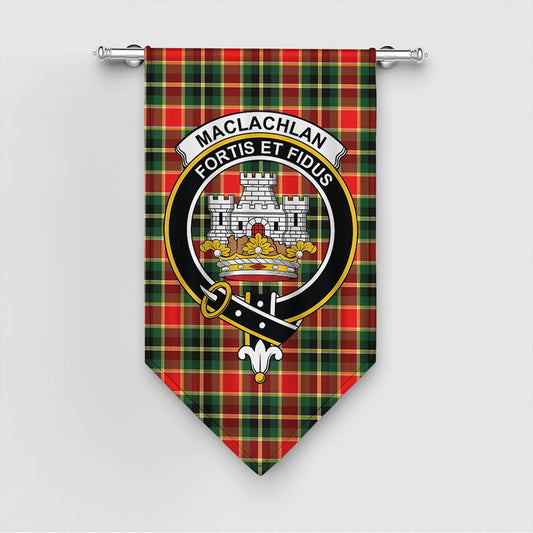 MacLachlan Hunting Modern Tartan Crest Gonfalon