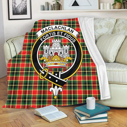 MacLachlan Hunting Modern Tartan Crest Premium Blanket