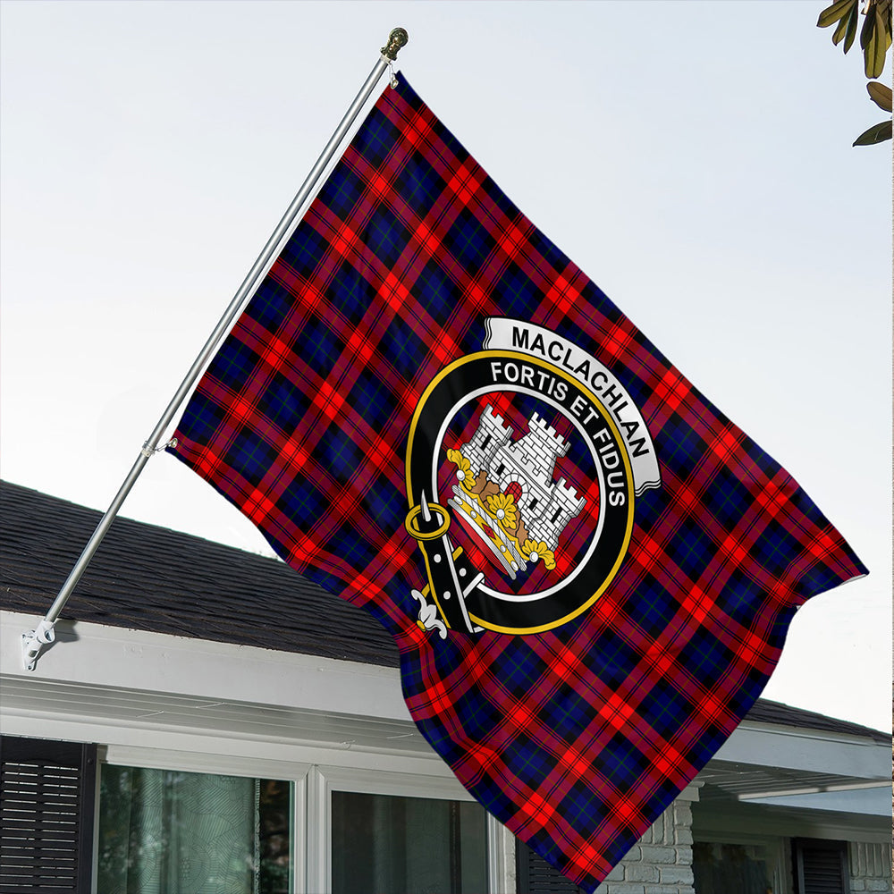 MacLachlan Modern Tartan Classic Crest House Flag