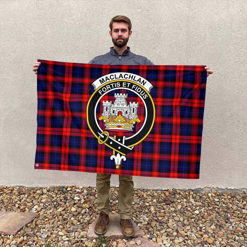 MacLachlan Modern Tartan Classic Crest House Flag