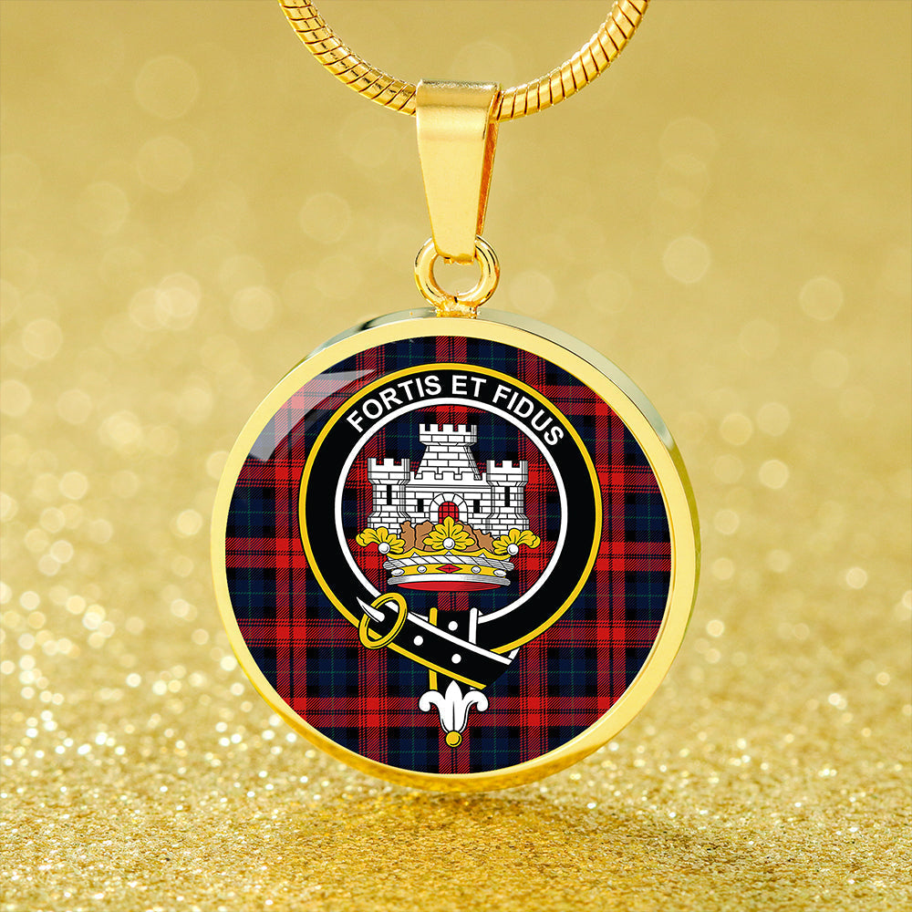 MacLachlan Modern Tartan Crest Circle Necklace