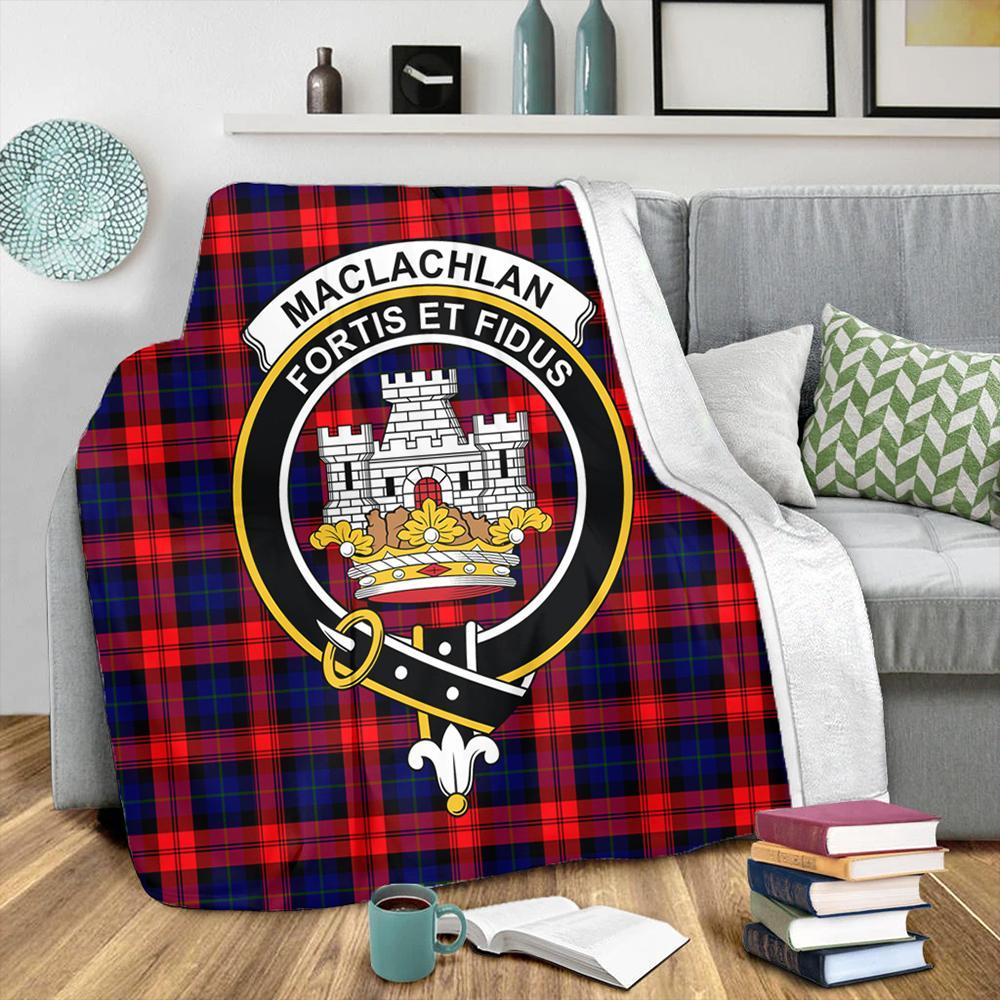 MacLachlan Modern Tartan Crest Premium Blanket