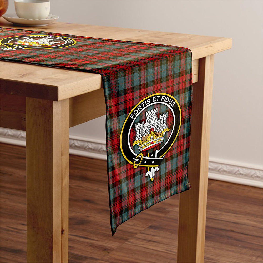 MacLachlan Weathered Tartan Crest Table Runner