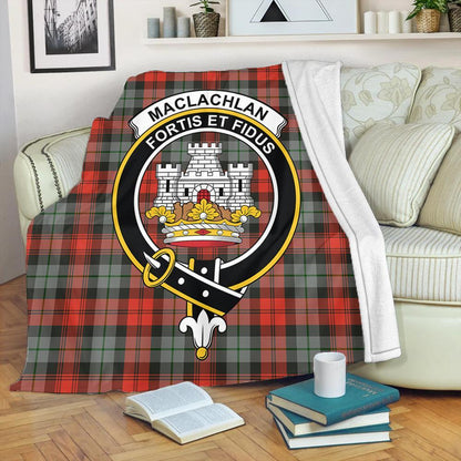 MacLachlan Weathered Tartan Crest Premium Blanket