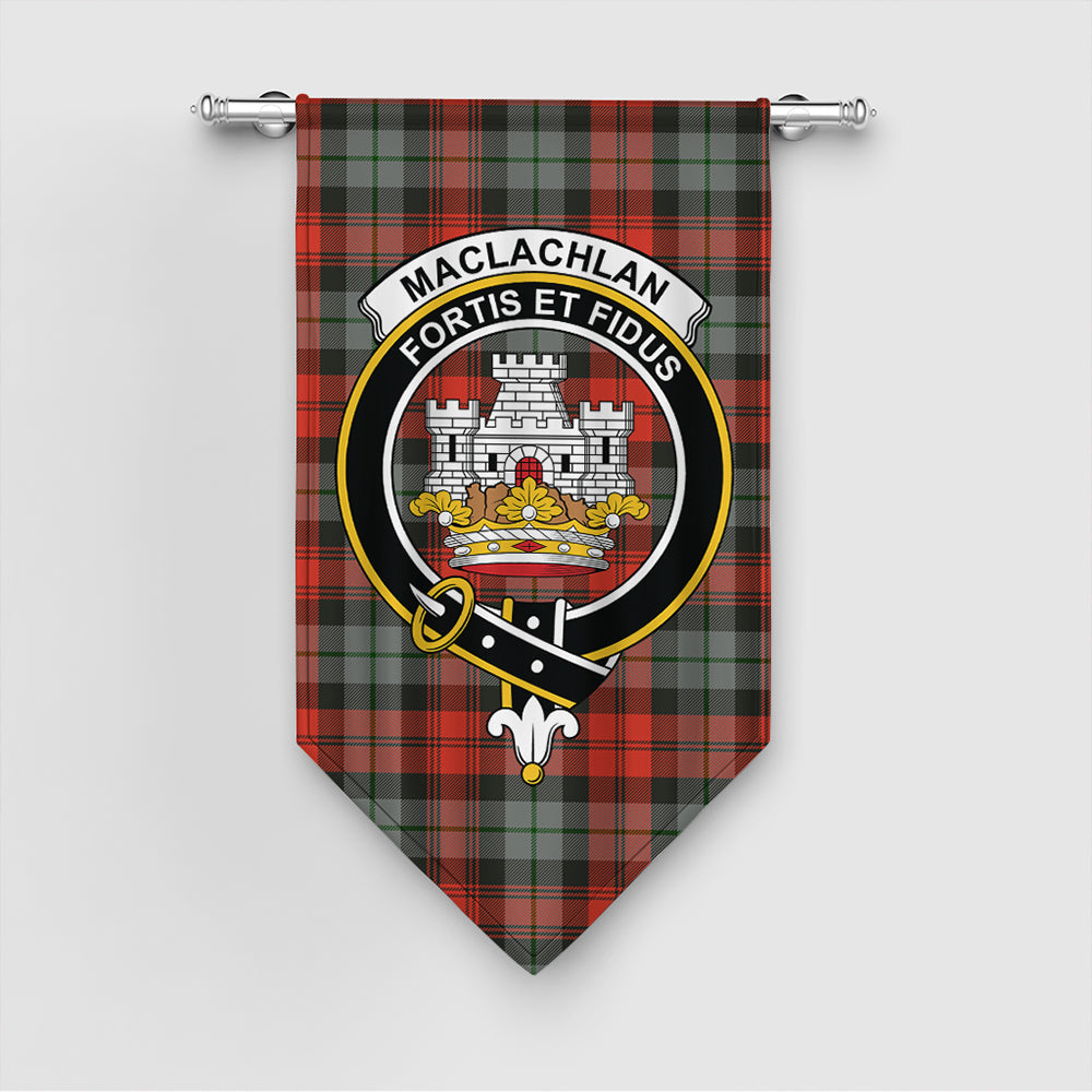 MacLachlan Weathered Tartan Crest Gonfalon