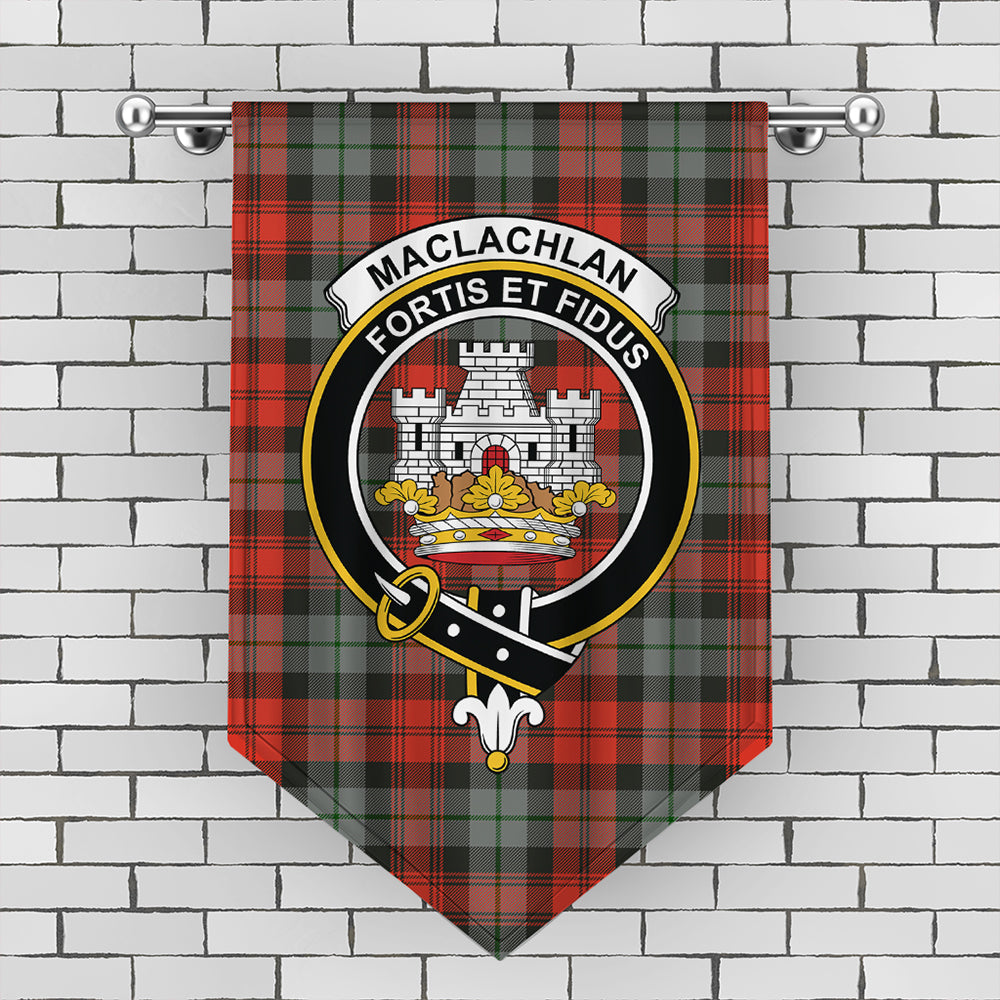 MacLachlan Weathered Tartan Crest Gonfalon