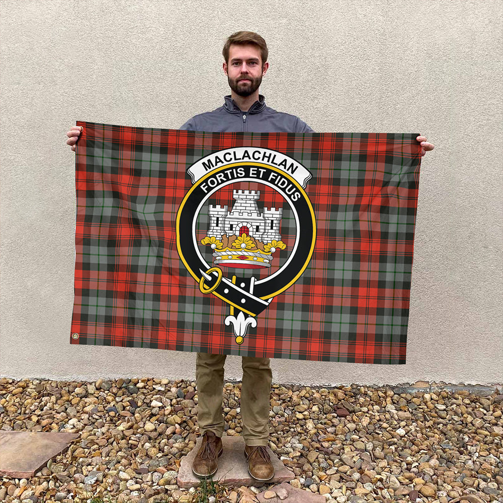 MacLachlan Weathered Tartan Classic Crest House Flag