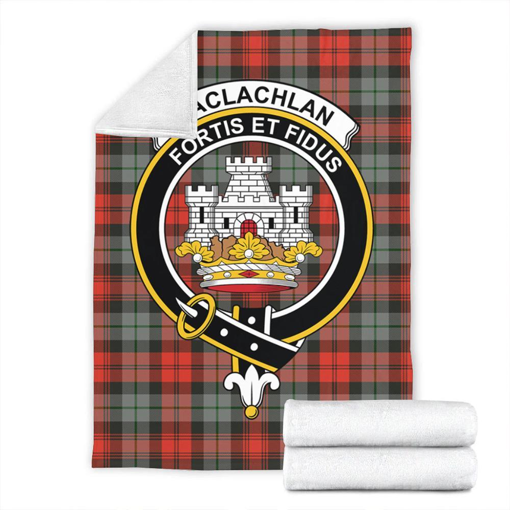 MacLachlan Weathered Tartan Crest Premium Blanket