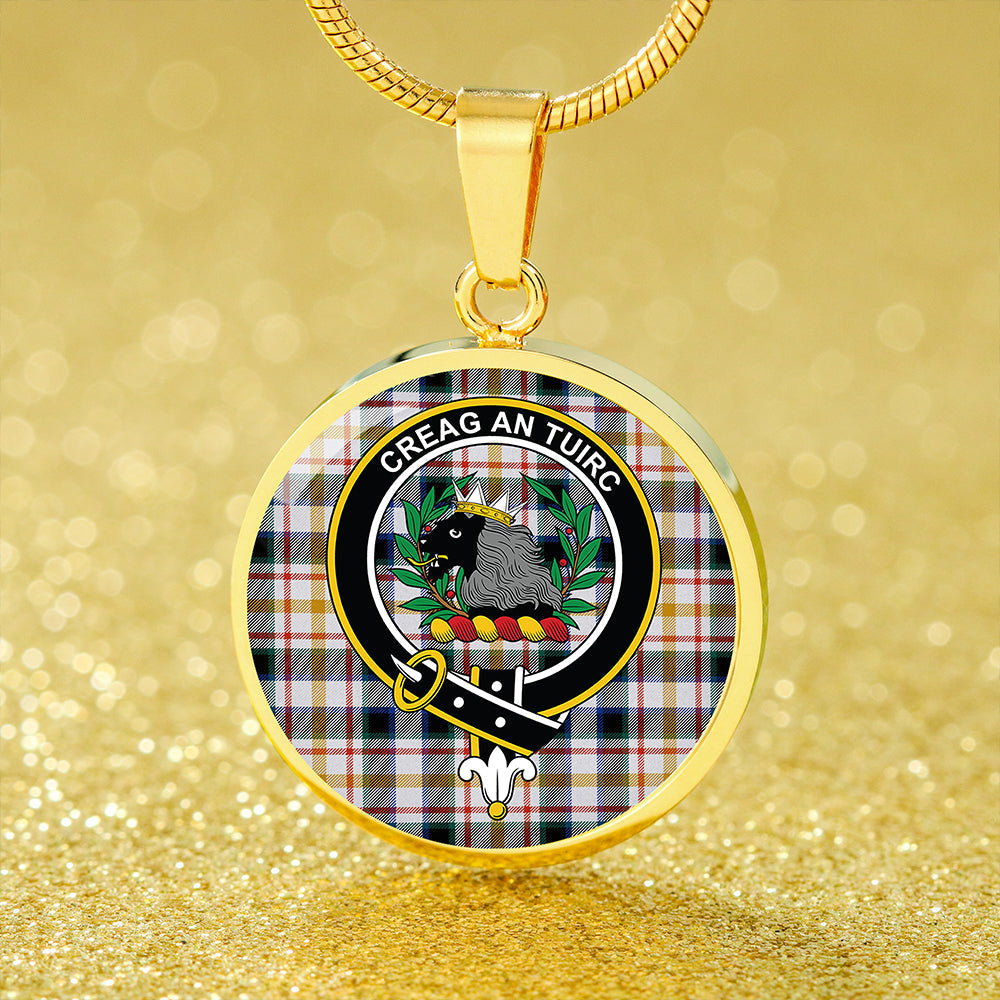 MacLaren Albino Dance Modern Tartan Crest Circle Necklace