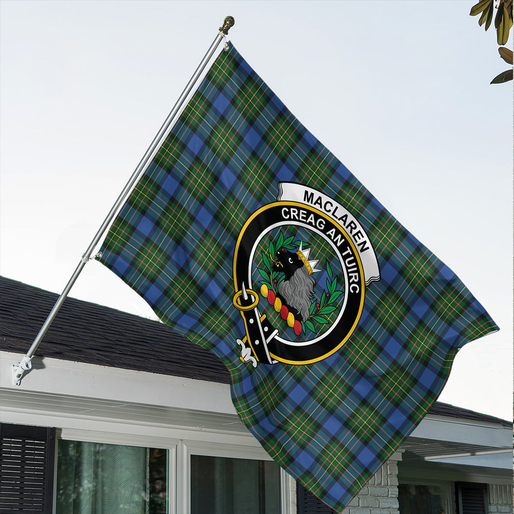 MacLaren Ancient Tartan Classic Crest House Flag