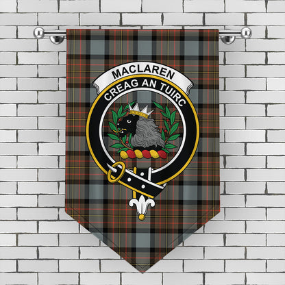 MacLaren Weathered Tartan Crest Gonfalon