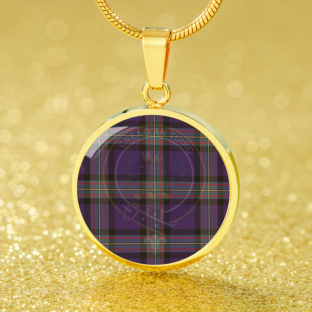 MacLaren of Broich Weathered Tartan Crest Circle Necklace