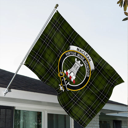 MacLean Hunting Ancient Tartan Classic Crest House Flag