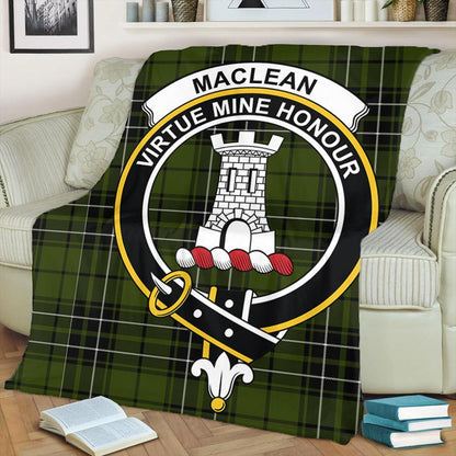 MacLean Hunting Ancient Tartan Crest Premium Blanket