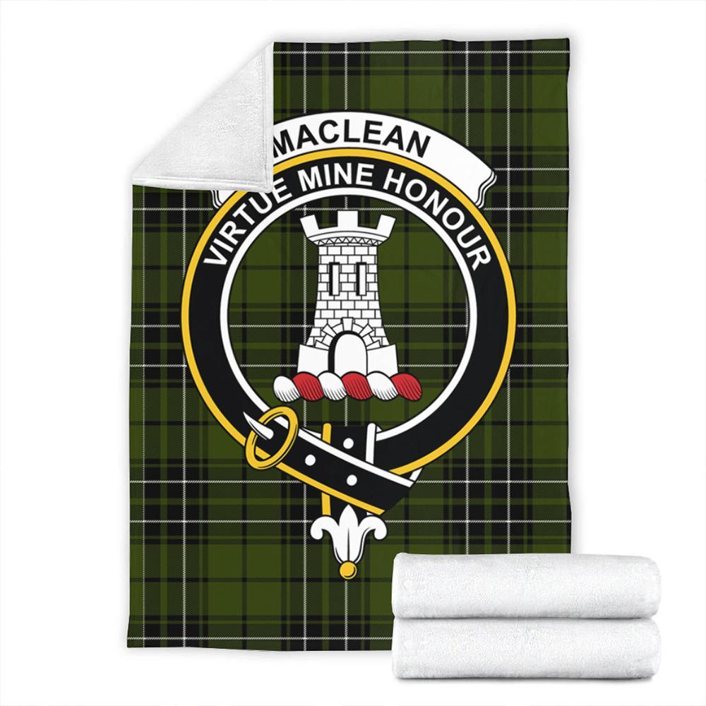 MacLean Hunting Ancient Tartan Crest Premium Blanket