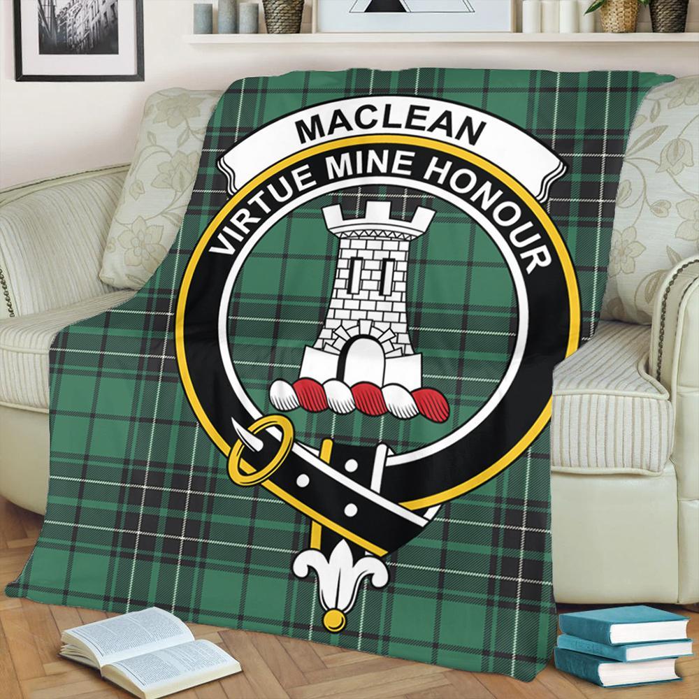 MacLean Hunting Tartan Crest Premium Blanket