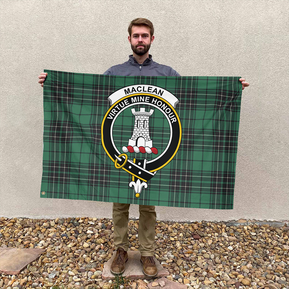 MacLean Hunting Tartan Classic Crest House Flag