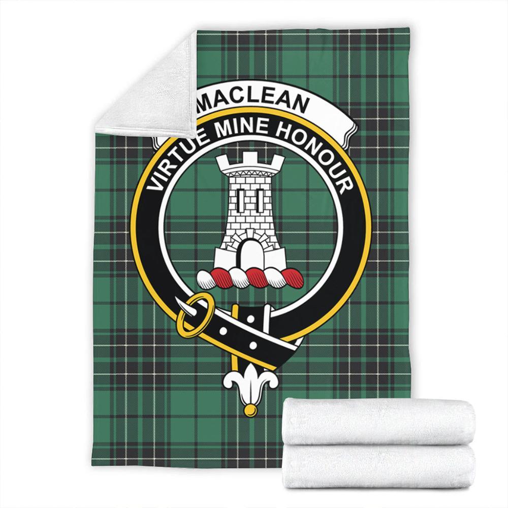 MacLean Hunting Tartan Crest Premium Blanket