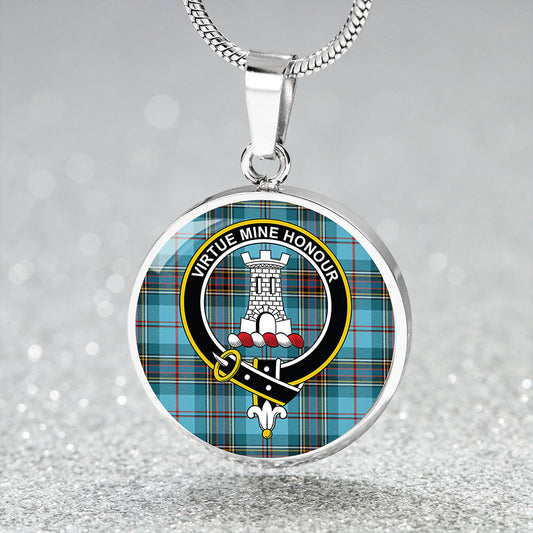 MacLean #2 Ancient Tartan Crest Circle Necklace