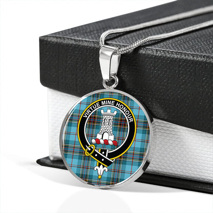 MacLean #2 Ancient Tartan Crest Circle Necklace