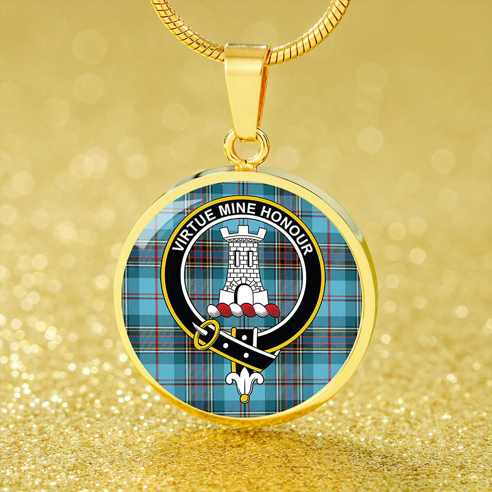 MacLean #2 Ancient Tartan Crest Circle Necklace