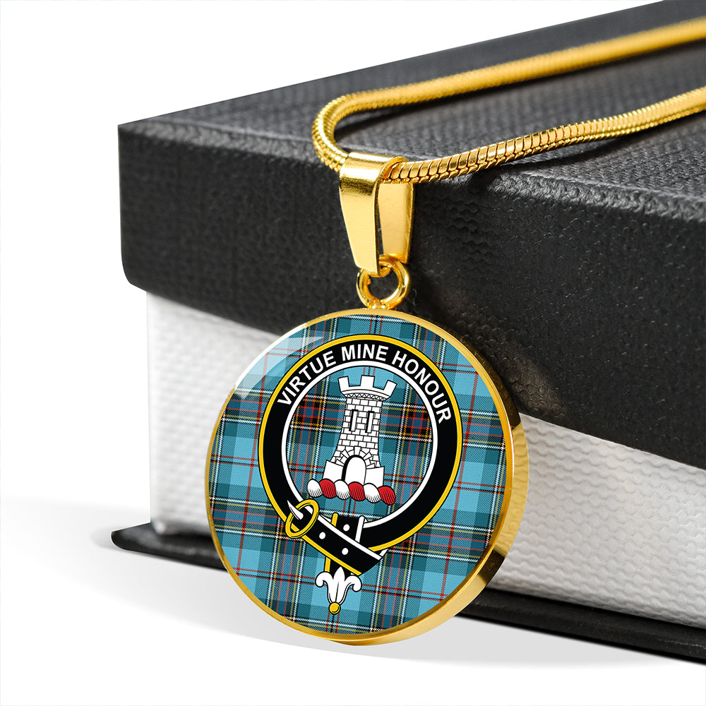 MacLean #2 Ancient Tartan Crest Circle Necklace