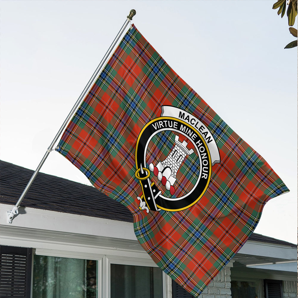 MacLean of Duart Ancient Tartan Classic Crest House Flag