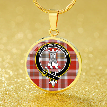 MacLean of Duart Dress Red Ancient Tartan Crest Circle Necklace