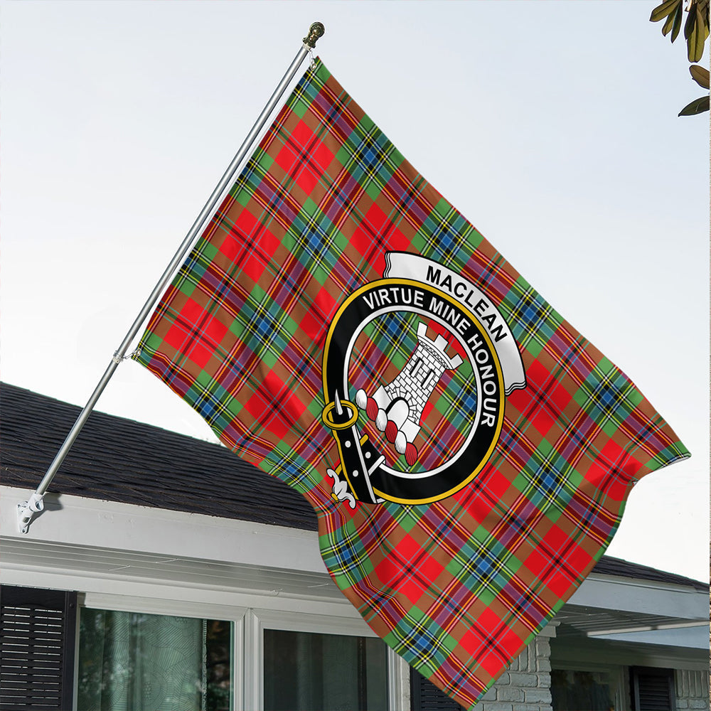 MacLean of Duart Modern Tartan Classic Crest House Flag