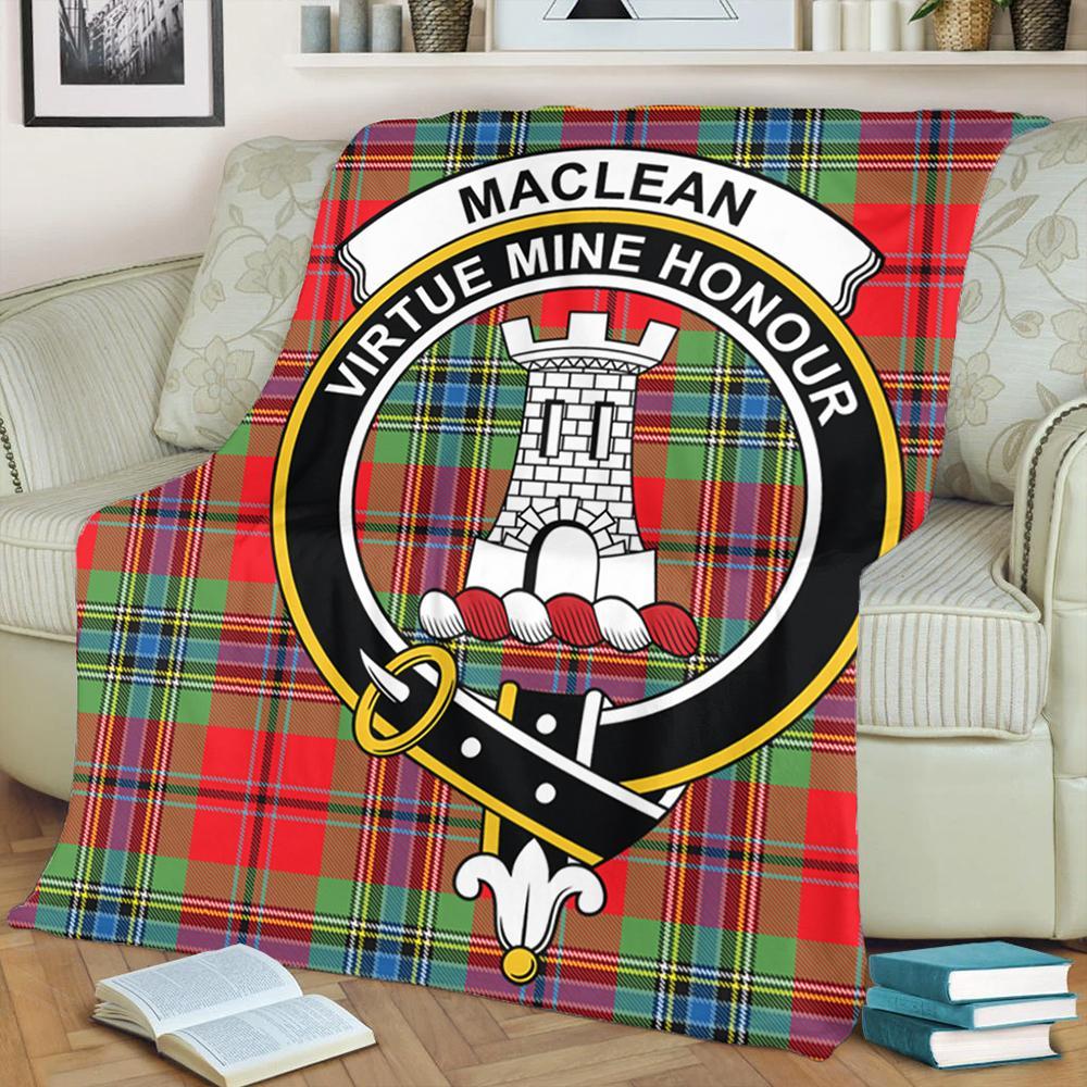 MacLean of Duart Modern Tartan Crest Premium Blanket