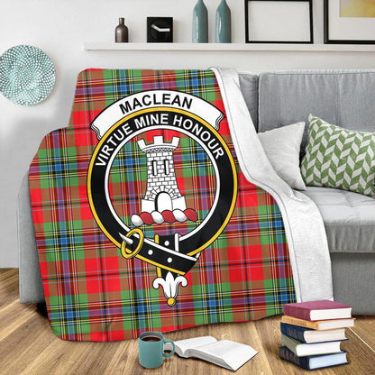 MacLean of Duart Modern Tartan Crest Premium Blanket