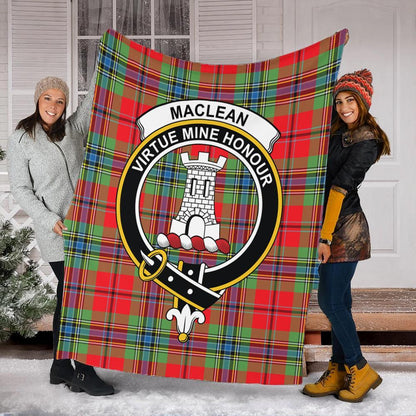 MacLean of Duart Modern Tartan Crest Premium Blanket