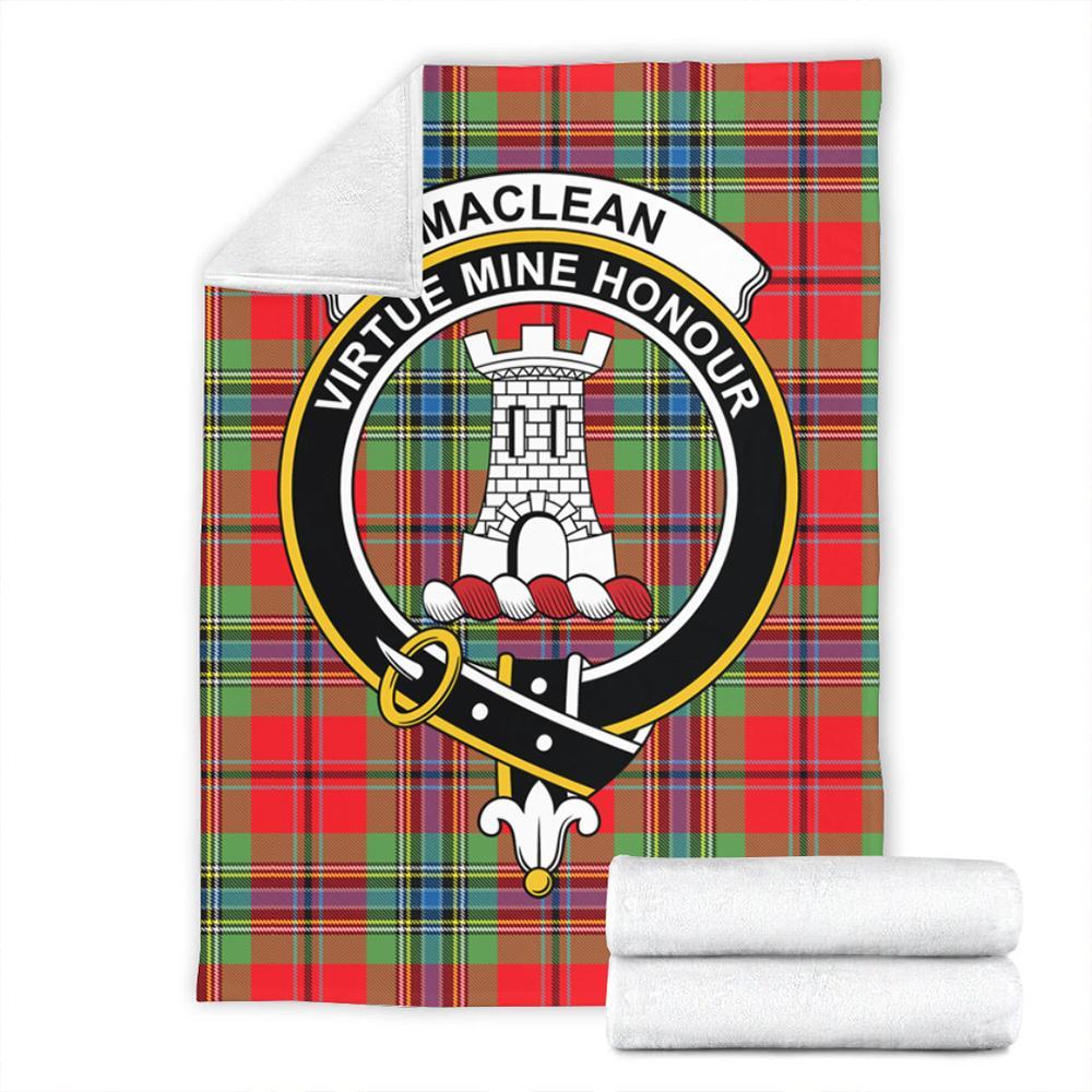 MacLean of Duart Modern Tartan Crest Premium Blanket